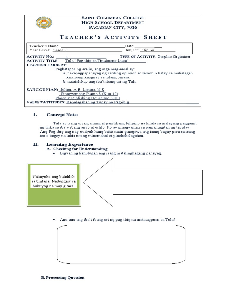 Activity 4 For Grade 8 | PDF