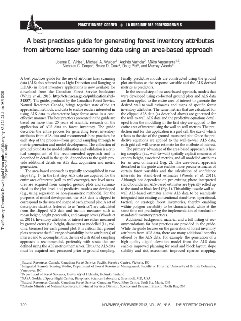 Best Practices for Forest Inventory with ALS | PDF | Lidar | Scientific ...