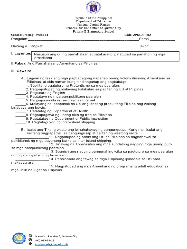 AP Worksheet Q2 W 11 15 | PDF