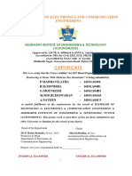 Department of Electronics and Communication Engineering: Certificate