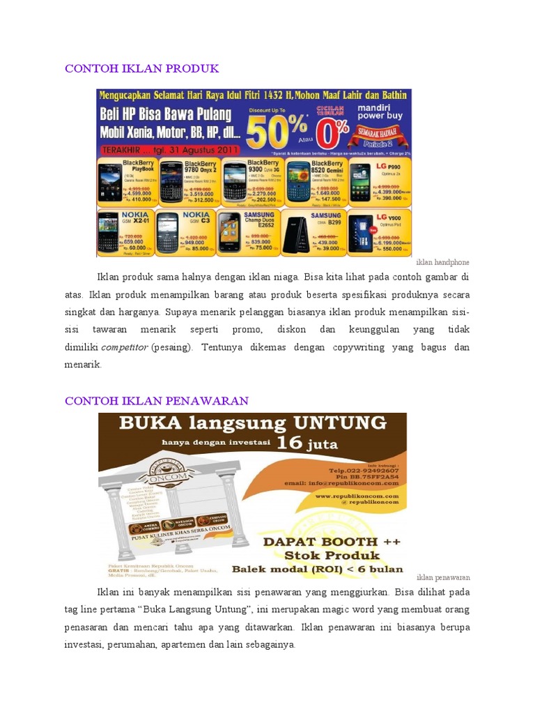 Ardyansyah Contoh Iklan Produk | PDF