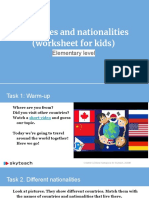 Countries and Nationalities (Worksheet For Kids)