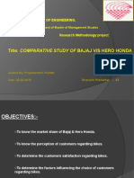 Title: Comparative Study of Bajaj V/S Hero Honda: Saraswati College of Engineering