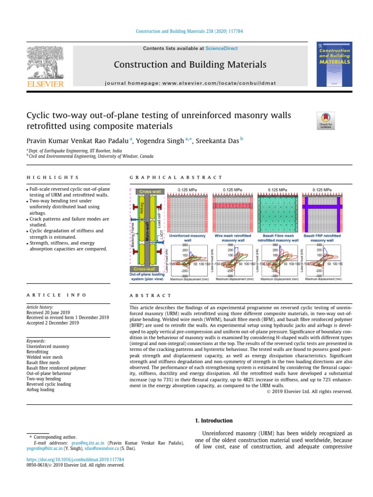 Cyclic Testing of Retrofitted Masonry Walls | PDF | Fibre Reinforced ...