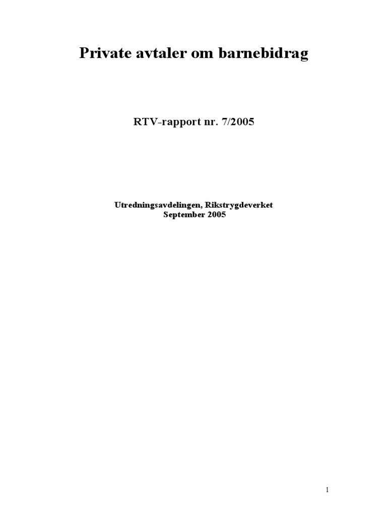 Private Avtaler Om Barnebidrag PDF