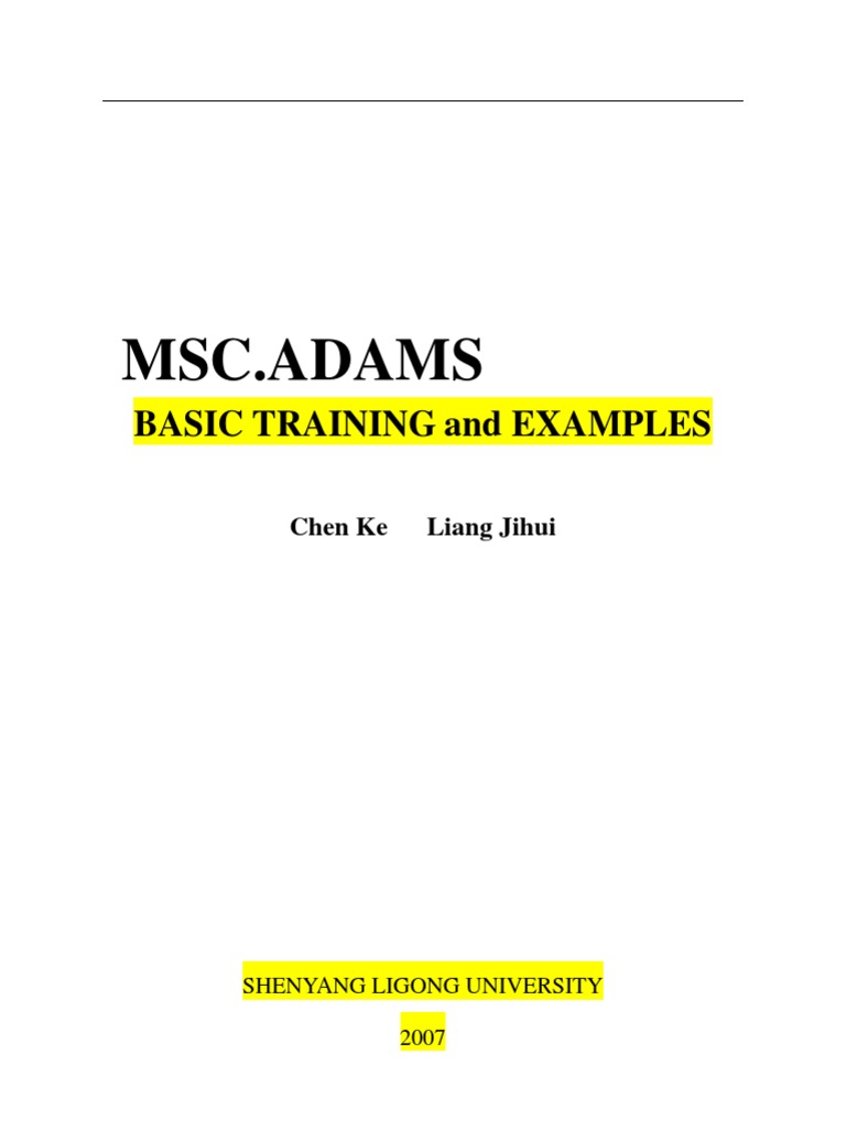 ADAMS - BASIC - TRAINING - and - EXAMPLES - B5 | Download Free PDF ...