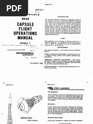 Mercury Flight Operations Manual Capsule 7