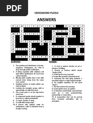 CROSSWORD PUZZLE