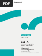 Celta: Syllabus and Assessment Guidelines