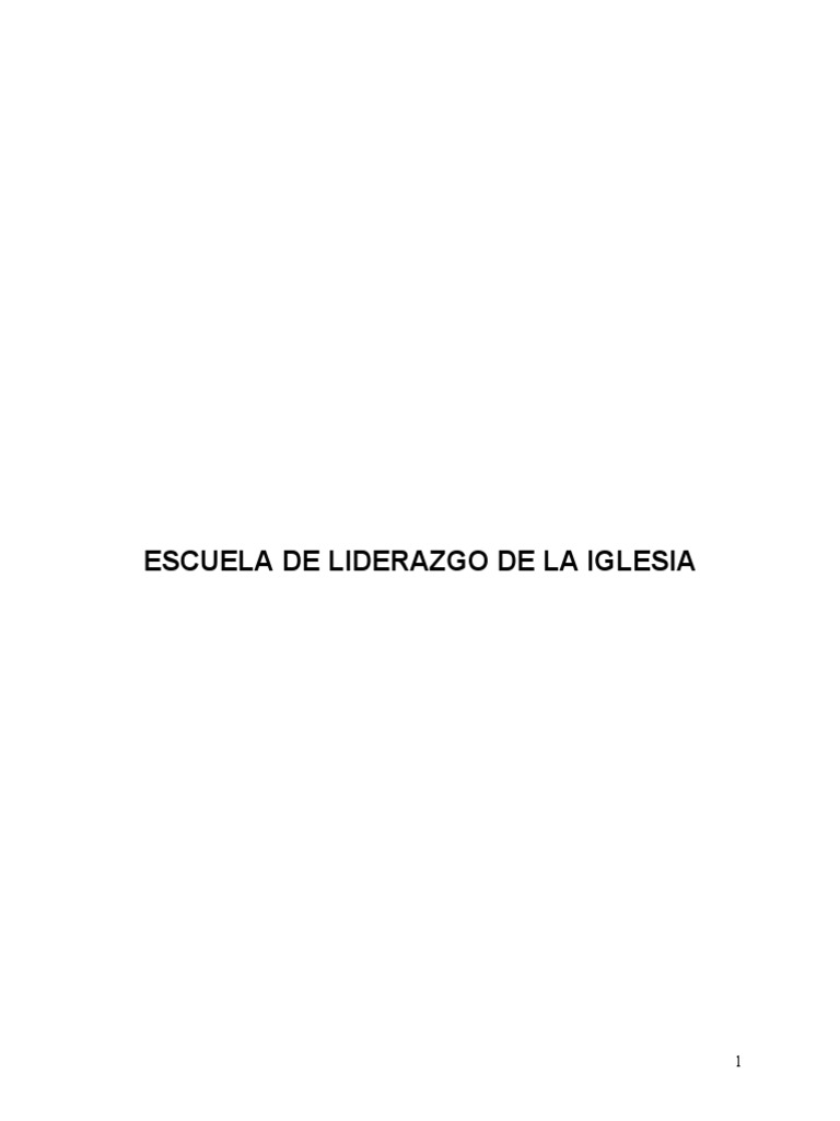Escuela de Liderazgo en la Iglesia | PDF | Fe | Cristo (título)