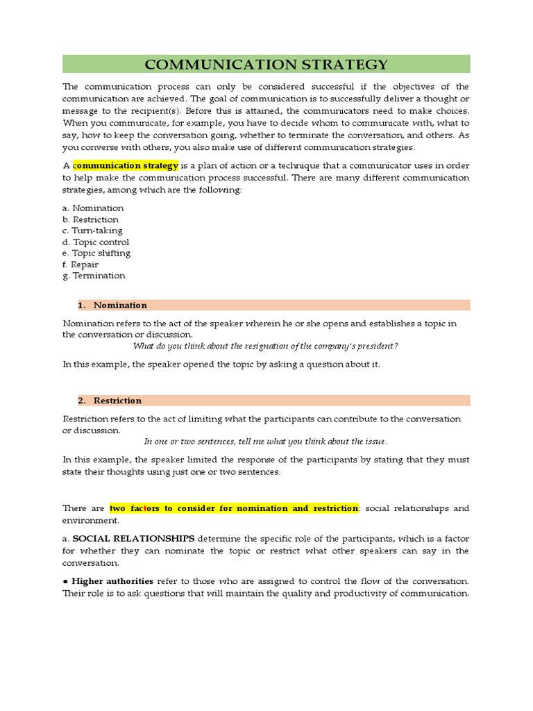 Effective Communication Tactics | PDF | Conversation ...