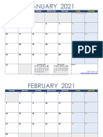 Calendar 2021 01 No Holidays