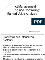 Project Management Monitoring and Controlling: Earned Value Analysis