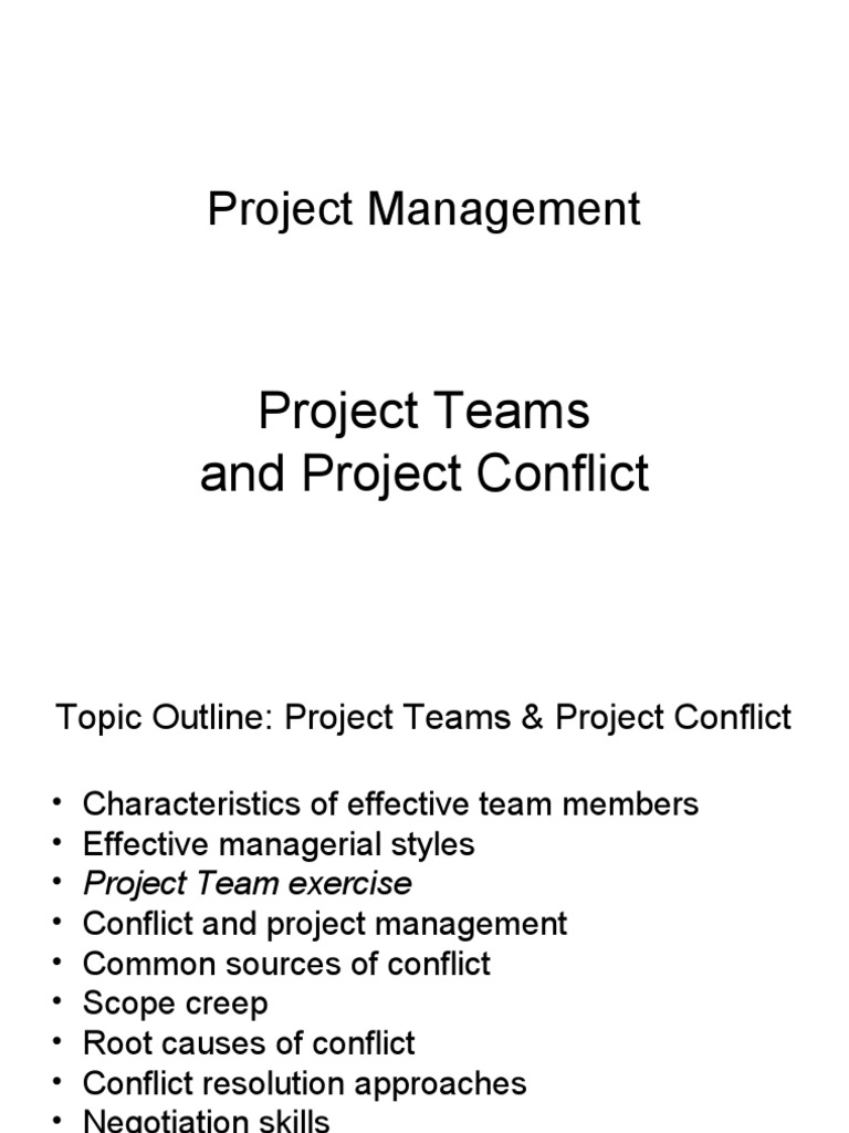 Project Team Dynamics & Conflict | PDF | Negotiation | Behavioural Sciences