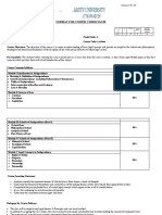 Format For Course Curriculum: Annexure CD - 01'