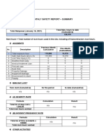 Monthly Safety Report - Summary: Reporting Period: From 1) Man Hours Worked