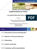 Success Factors of E-Government Implementation in Yemen: An Analytical Hierarchy Process Approach
