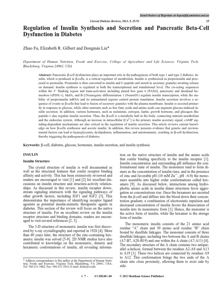Regulation of Insulin Synthesis and Secretion and Pancreatic Beta-Cell ...