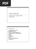 Lecture #2: Introduction To Computer Aided Engineering