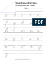 Cursive Alphabet Handwriting Practice Sheets