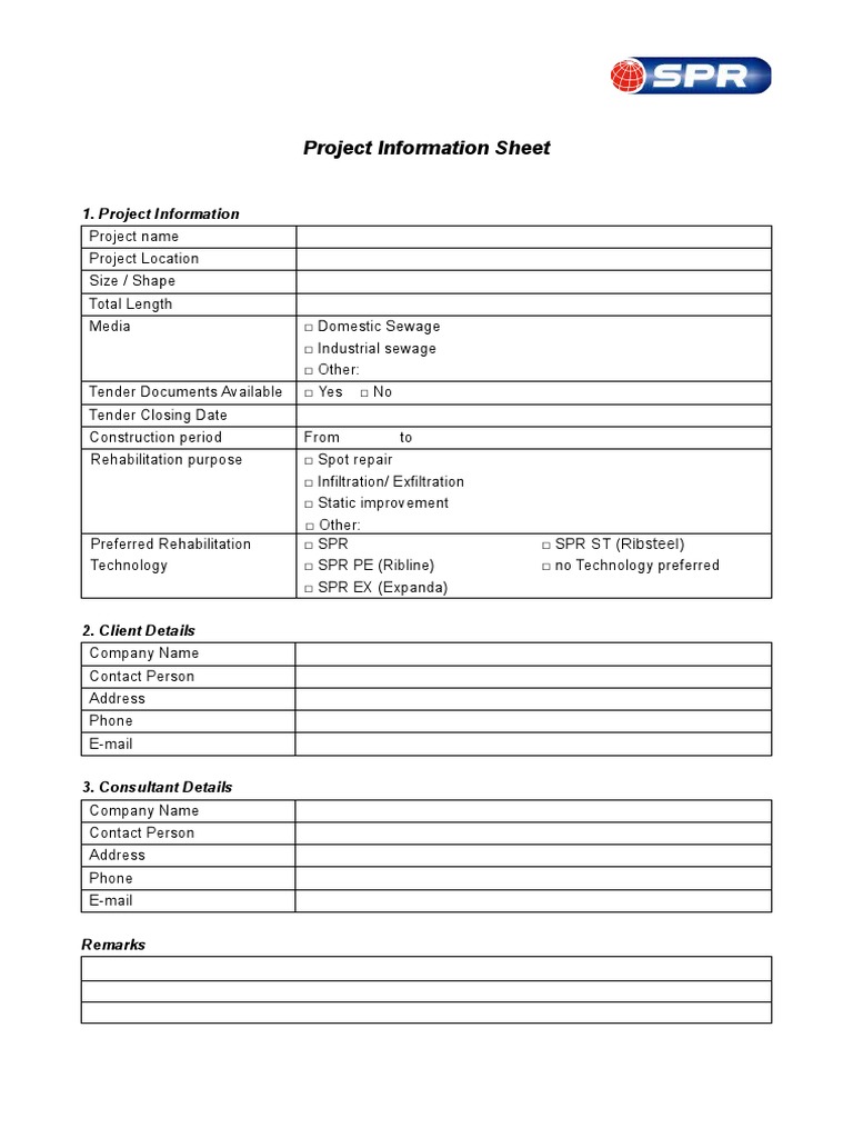 Project Information Sheet | PDF | Pipe (Fluid Conveyance) | Reinforced ...