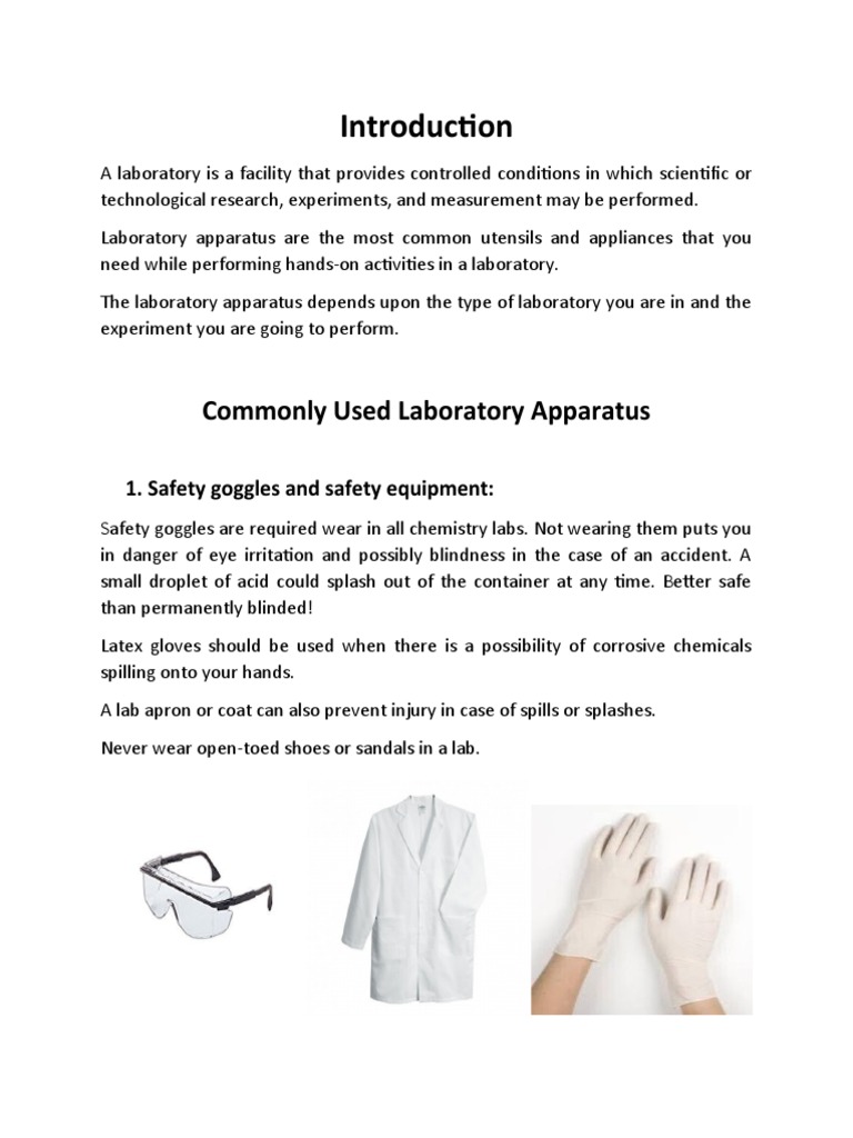 Introduction to Common Lab Apparatus | PDF | Laboratory Equipment ...