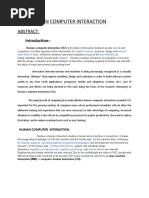 Download HUMAN COMPUTER INTERACTION ABSTRACT by Rukmini Vegesna SN49324001 doc pdf
