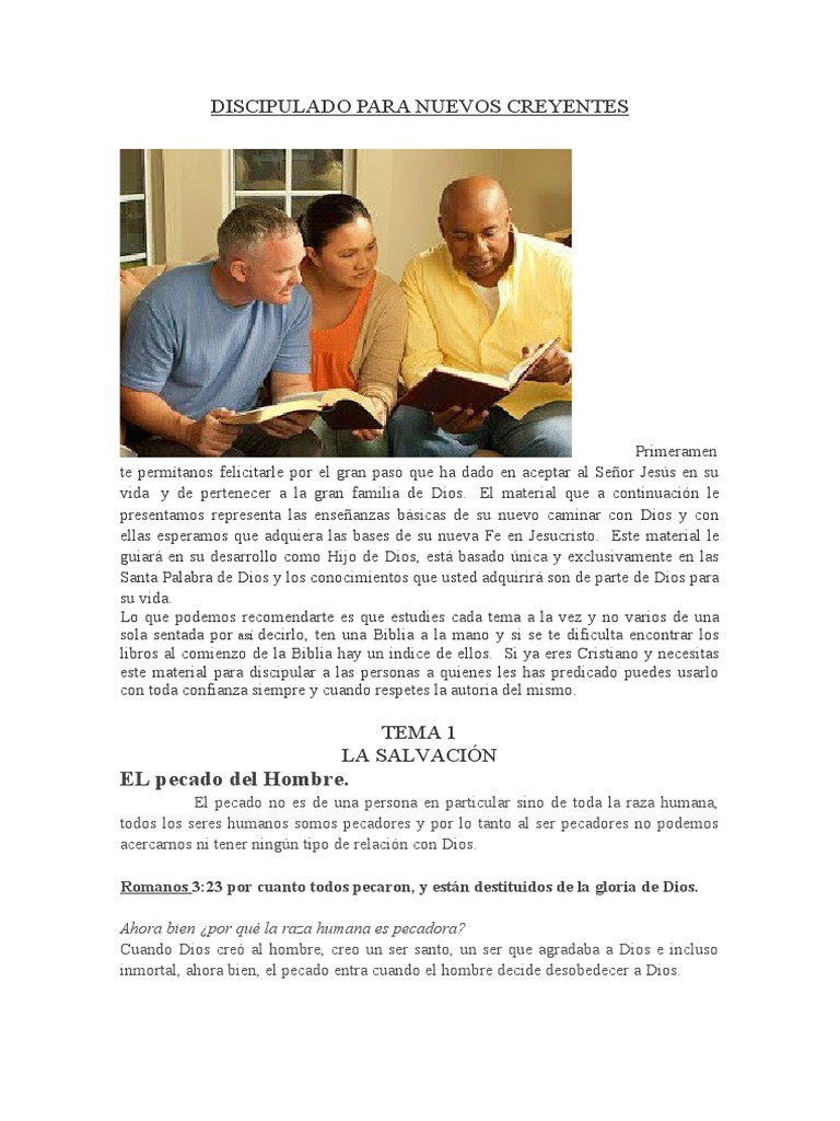 Discipulado para Nuevos Creyentes | PDF | Oración | Cristo (título)