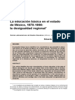 La Educación Básica en El Estado de México, 1970-1990: La Desigualdad Regional