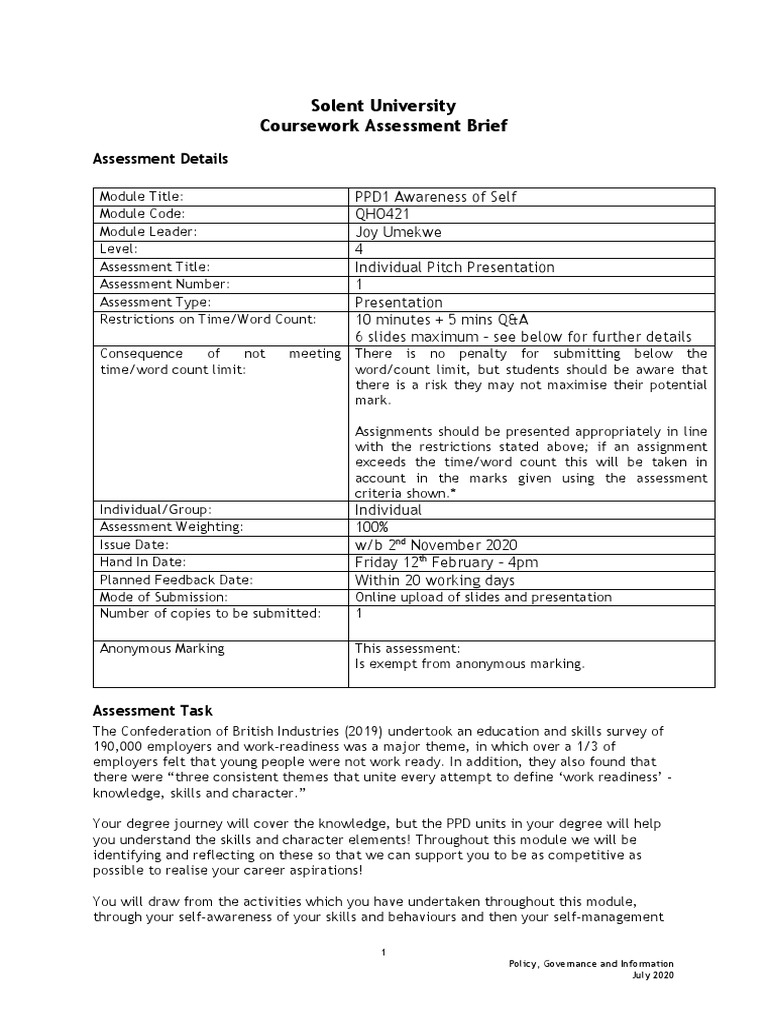 Student Pitch Presentation Guide | PDF | Self Awareness | Linked In