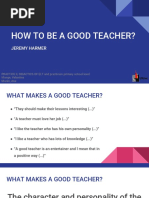 How To Be A Good Teacher?: Jeremy Harmer