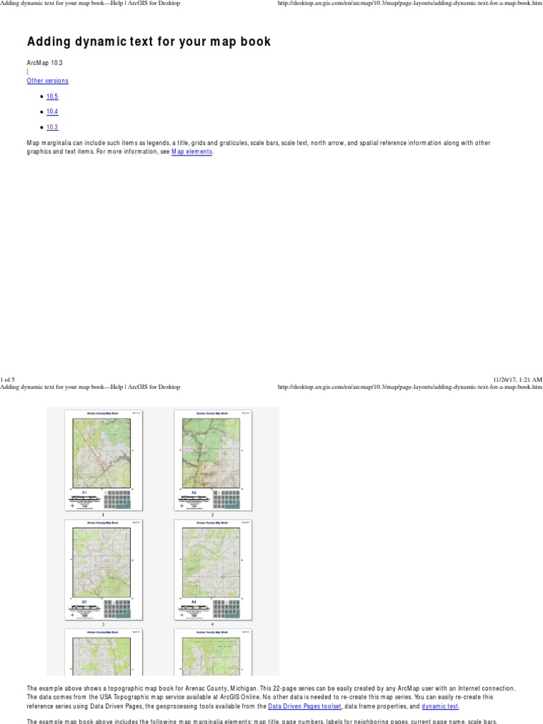 Add Dynamic Text Map Books ArcGIS | PDF | Arc Gis | Page Layout