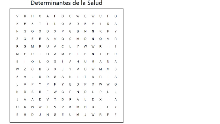 Sopa de Letras Vida Saludable | PDF