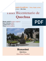 Taller Bicentenario Quechua - MANUAL - 2da Clase - Cuaderno de Tarea - S