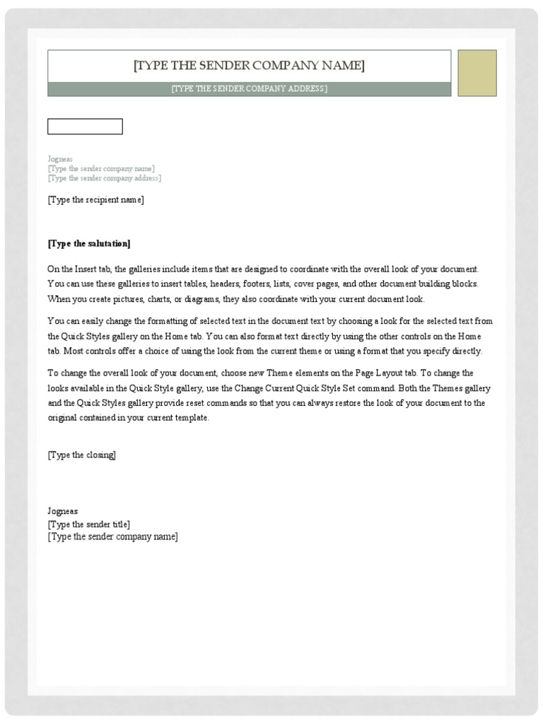 Sender Company Document Template | PDF | Business | Art