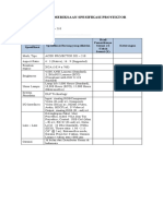 Form Pemeriksaan Spesifikasi Proyektor