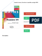 Maths: Première STI - Résumés de Cours, Exercices Et Contrôles Corrigés PDF - Télécharger, Lire