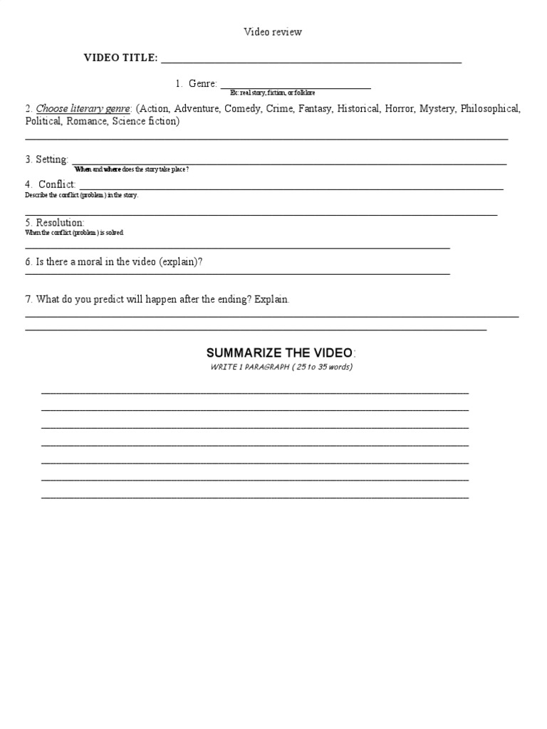 Template Video REVIEW PDF Creative Works