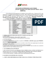 Vestibular Unificado da AESA oferta 624 vagas em 13 cursos