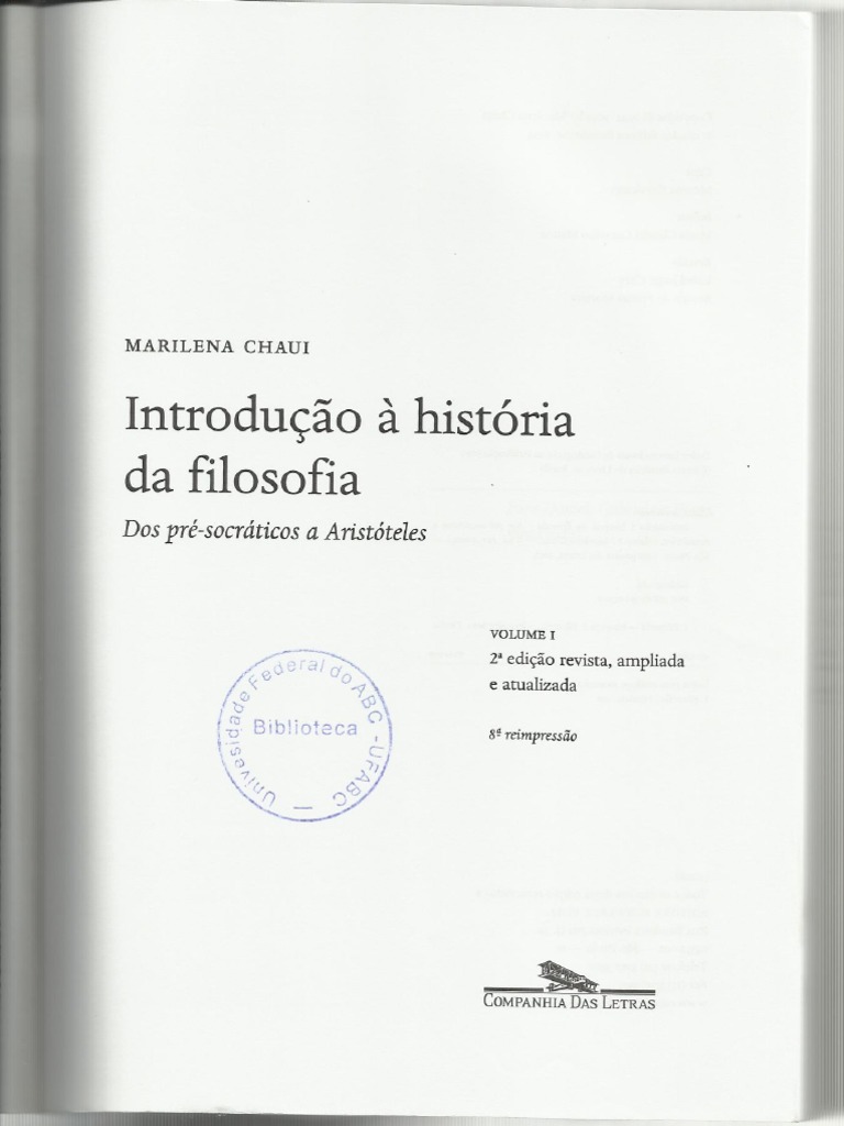 Marilena Chaui - Introdução A História Da Filosofia 1 | PDF
