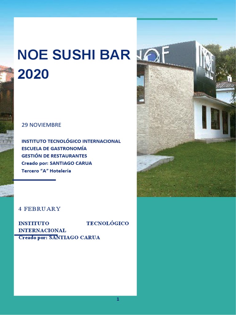 Menú y Sucursales de Noé Sushi Bar | PDF | Sushi | Comida y bebida