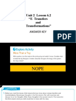 Unit 2 Lesson 6.2 "E Transfers and Transformations": Answer Key