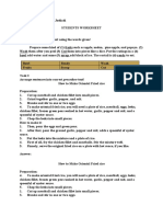 Beyonce A.J. Worksheet Procedure Text