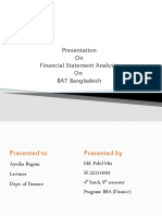 Presentation On Financial Statement Analysis On BAT Bangladesh