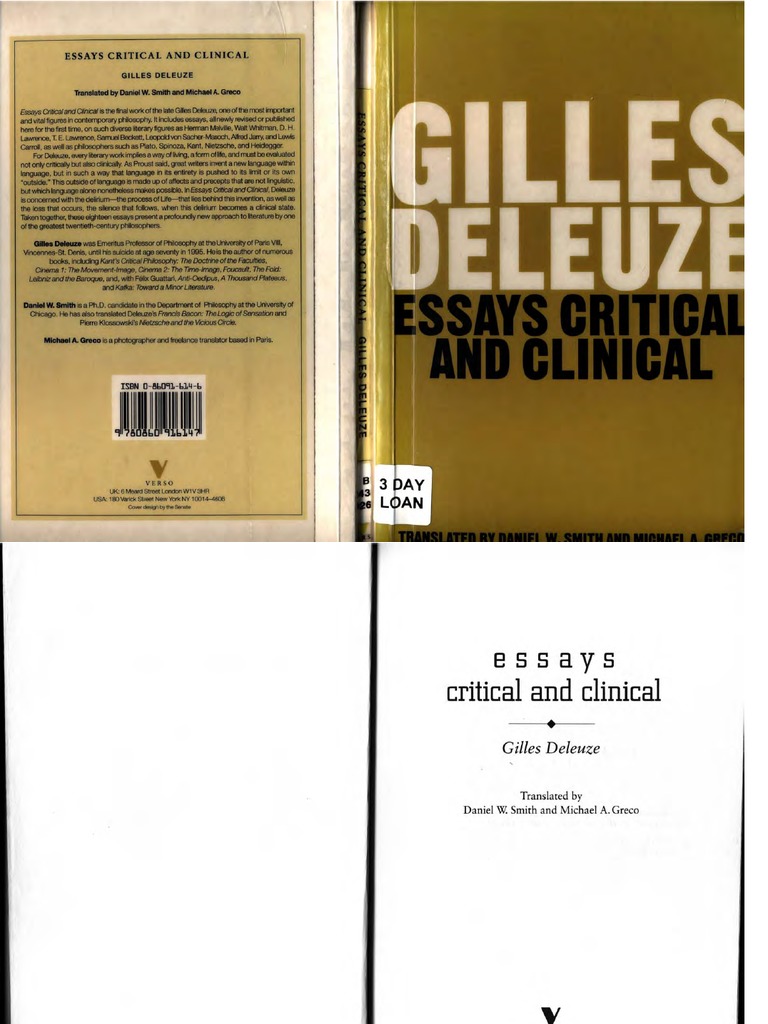 4969-Essays Critical and Clinical | PDF | Gilles Deleuze | Sadomasochism