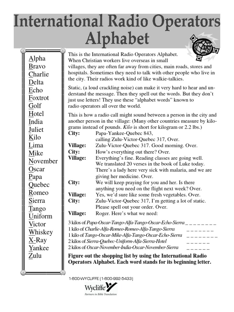 Radio Operators Alphabet | PDF
