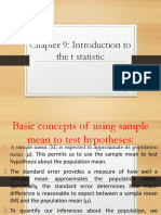 Chapter 9: Introduction To The T Statistic
