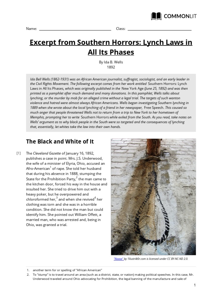 Excerpt From Southern Horrors Lynch Laws in All Its Phases PDF