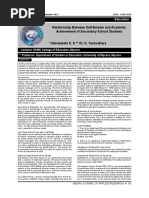 Relationship Between Self-Esteem and Academic Achievement of Secondary School Students Vishalakshi K. K Dr. K. Yeshodhara