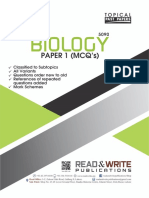 Biology O Level Paper 1 MCQs Topical Pas